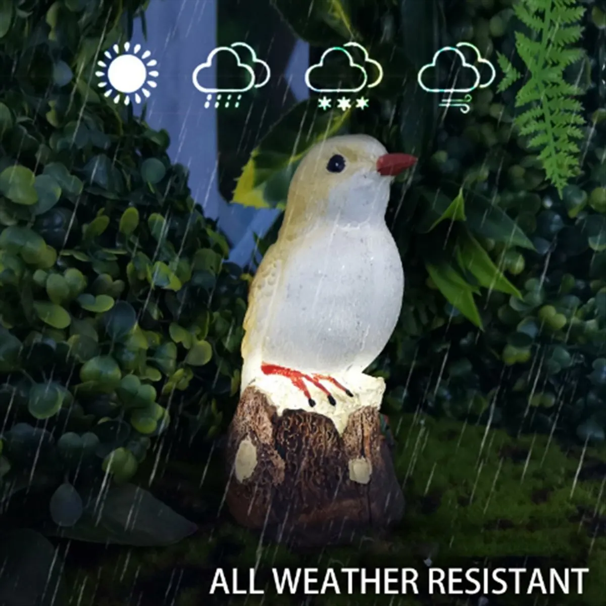 

【Горячий показано】2 шт. солнечные фонари уличный солнечный свет в виде попугая птица из смолы ремесло газон балкон ночник садовый декор подарок