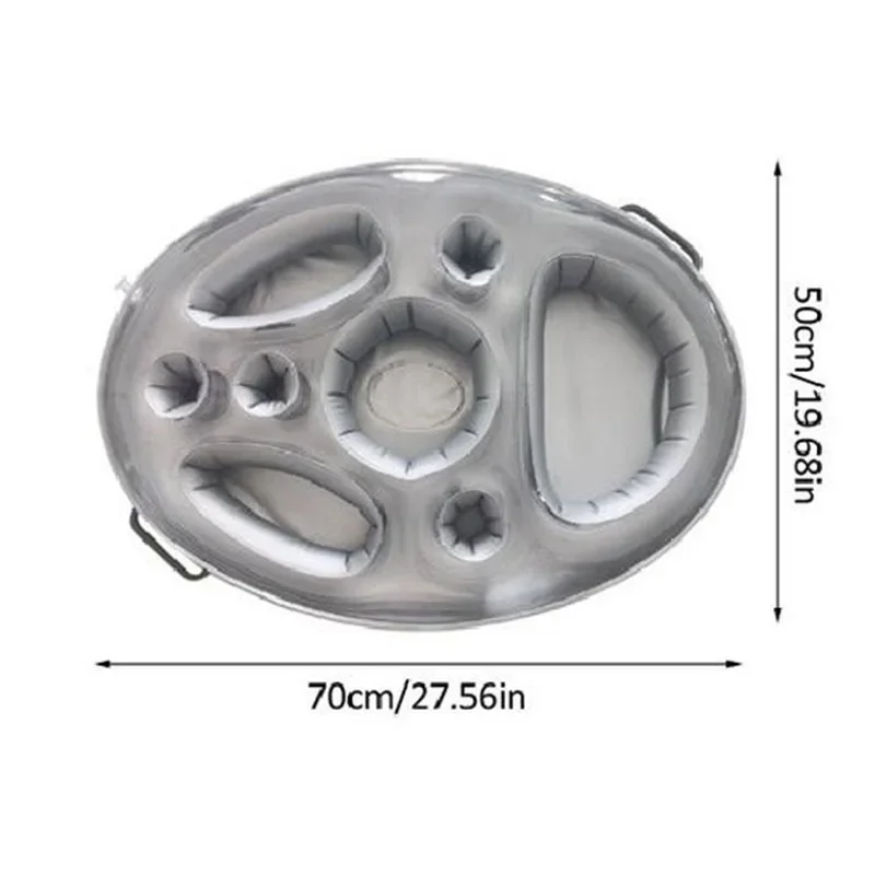 Inflatable Party Ice Tray - Portable Floating Drink Cooler with PVC Cup Holder for Outdoor Pool Beach & Summer Events