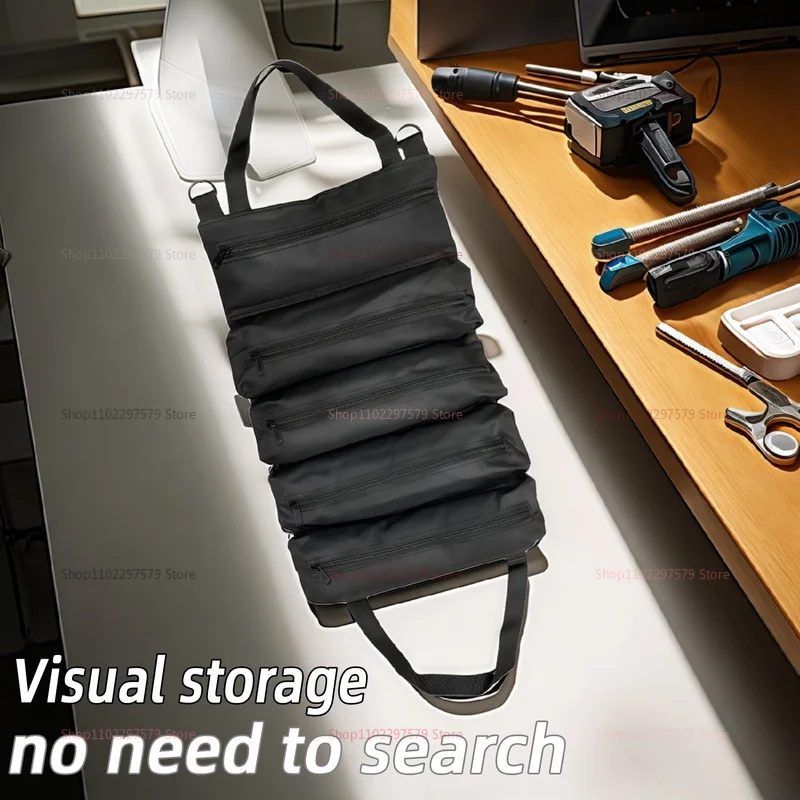 Bolsa de herramientas duradera con diseño de desplazamiento, almacenamiento multifuncional para trabajadores, ingenieros, mantenimiento, Camping, organizador desmontable