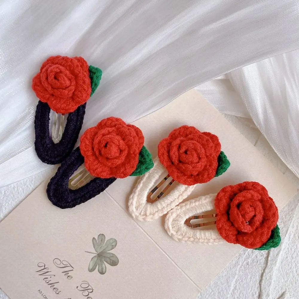 Flower Cotton Doll Hair Pins Hand Knitting Mini Cotton Doll Accessories Korean Style Cute Doll Hairpin Accessories Headwear