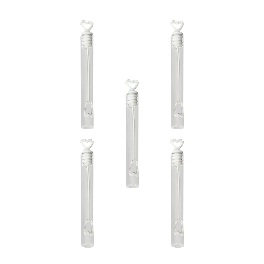 48pcs Heart Shape Bubble Empty Bottles Kids Love Heart Wand Tube Lightweight Portable Soap Water Diy Party Favors Wedding Baby