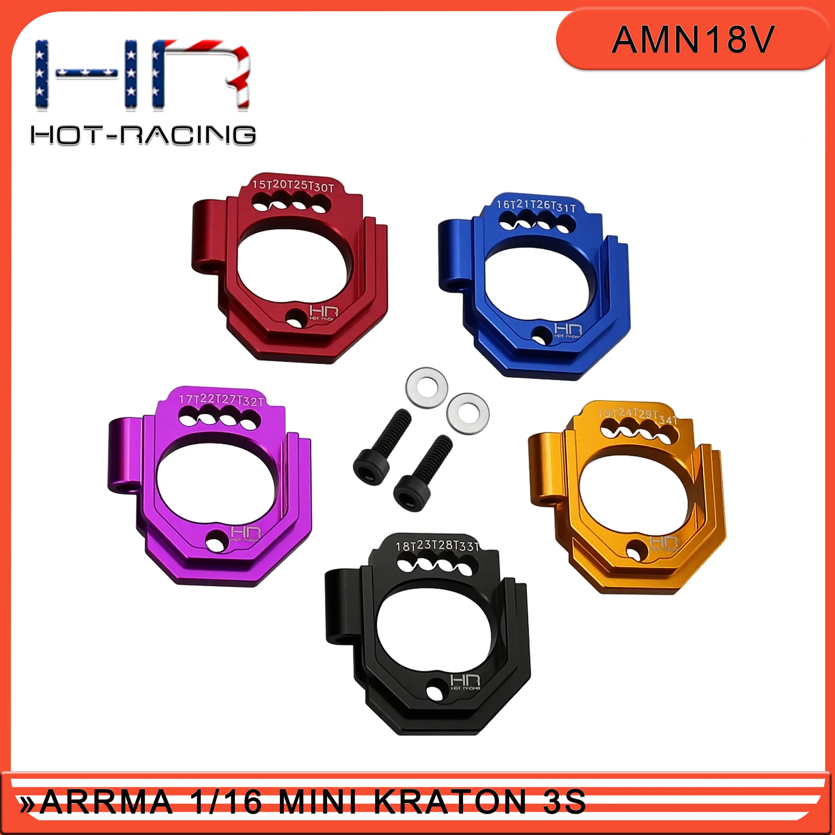 

Aluminum Motor Mount Set for 15-34T pinions fits Arrma 1:16 Mini