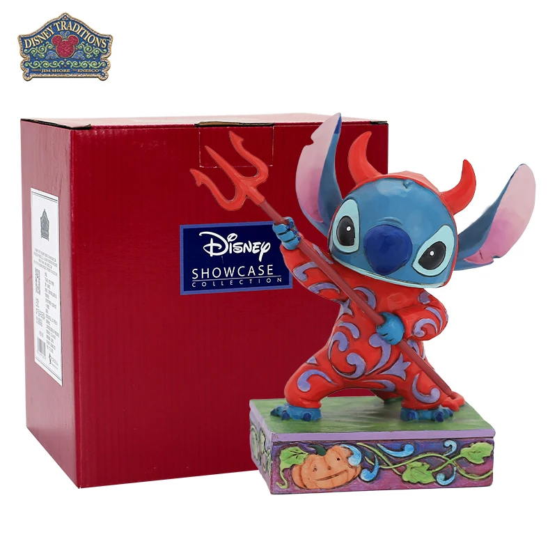 Figura Disney Gothic Stitch, stile diavolo Lilo e Stitch da collezione, statua decorativa anime per i fan Regalo da collezione per decorazioni per il desktop