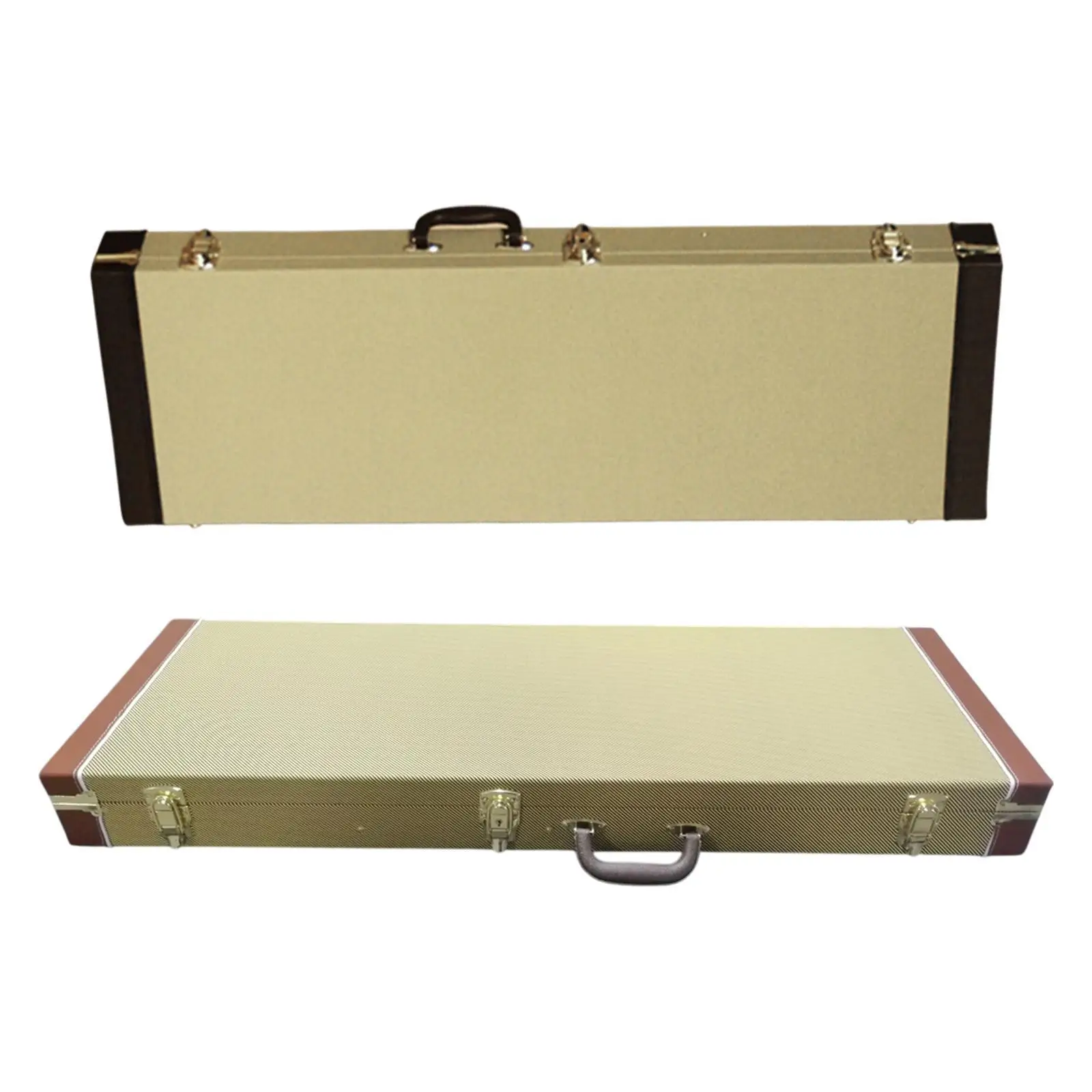 

Electric Bass Case Professional Portable Dustproof Lightweight with Lock Instrument Box Wooden Electric Guitar Case Hardshell