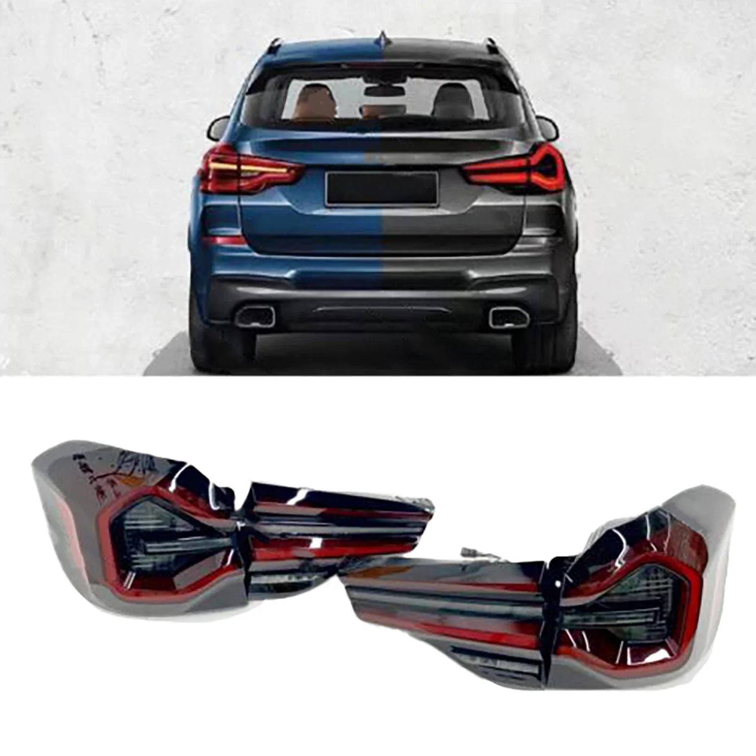 Pop New 4Pcs Upgraded Tail Lamp For BMW X3 2018-2021 G01 G08 Appearance To 2022 Car Engine Replacement Parts