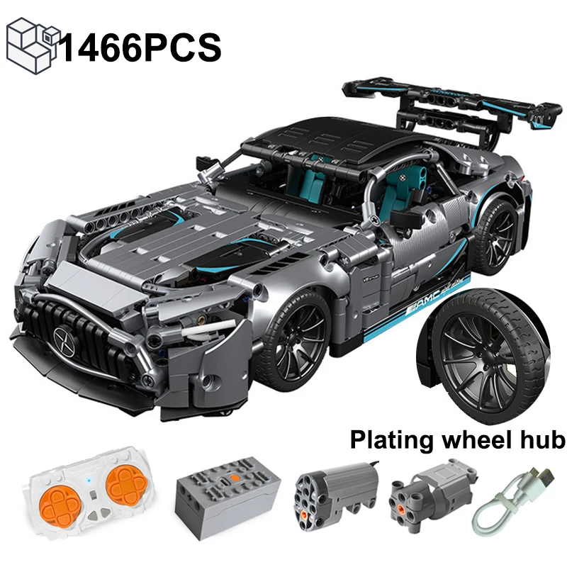 

1466pcs Technical Plating Grey Amg Gt 50 Sports Car Building Blocks Racing Vehicle Assemble Bricks Toys Gifts For Boys Children