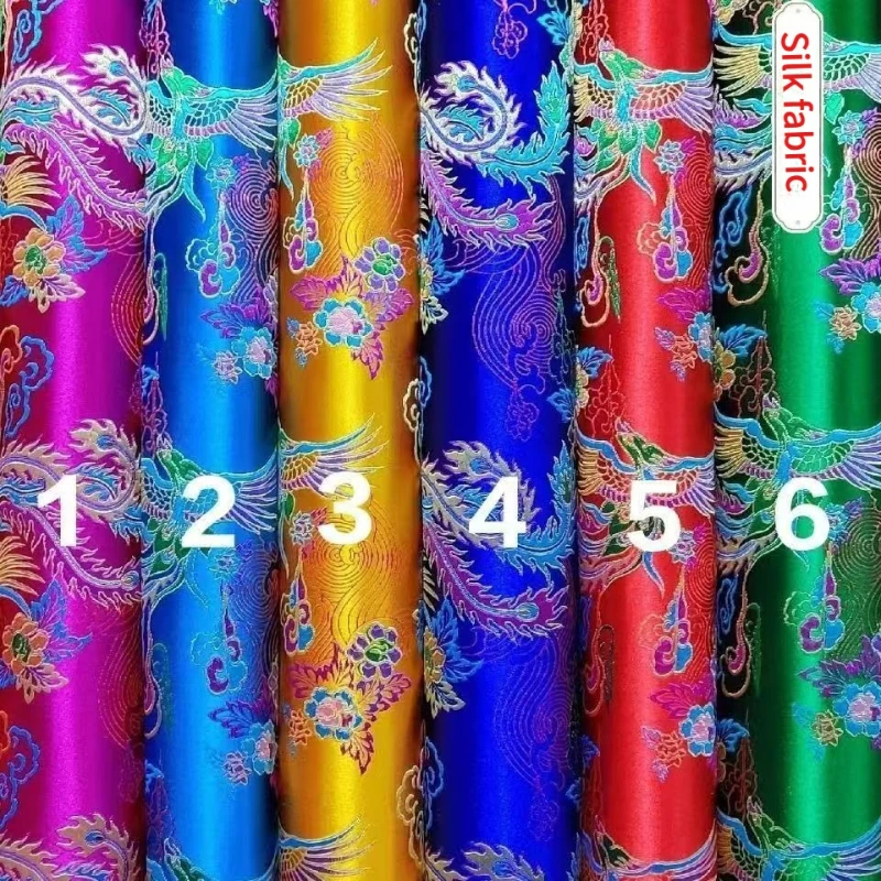 

Silk cloud brocade Chinese style fabric wedding national clothing fabric phoenix auspicious cloud satin DIY handmade