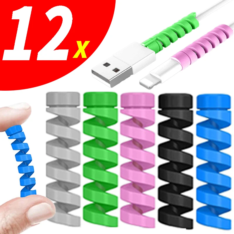 Universal Charging Cable Protector Spiral Ties Cord Saver Phone Cables Holder Mouse USB Charger Cord Management Wire Organizer