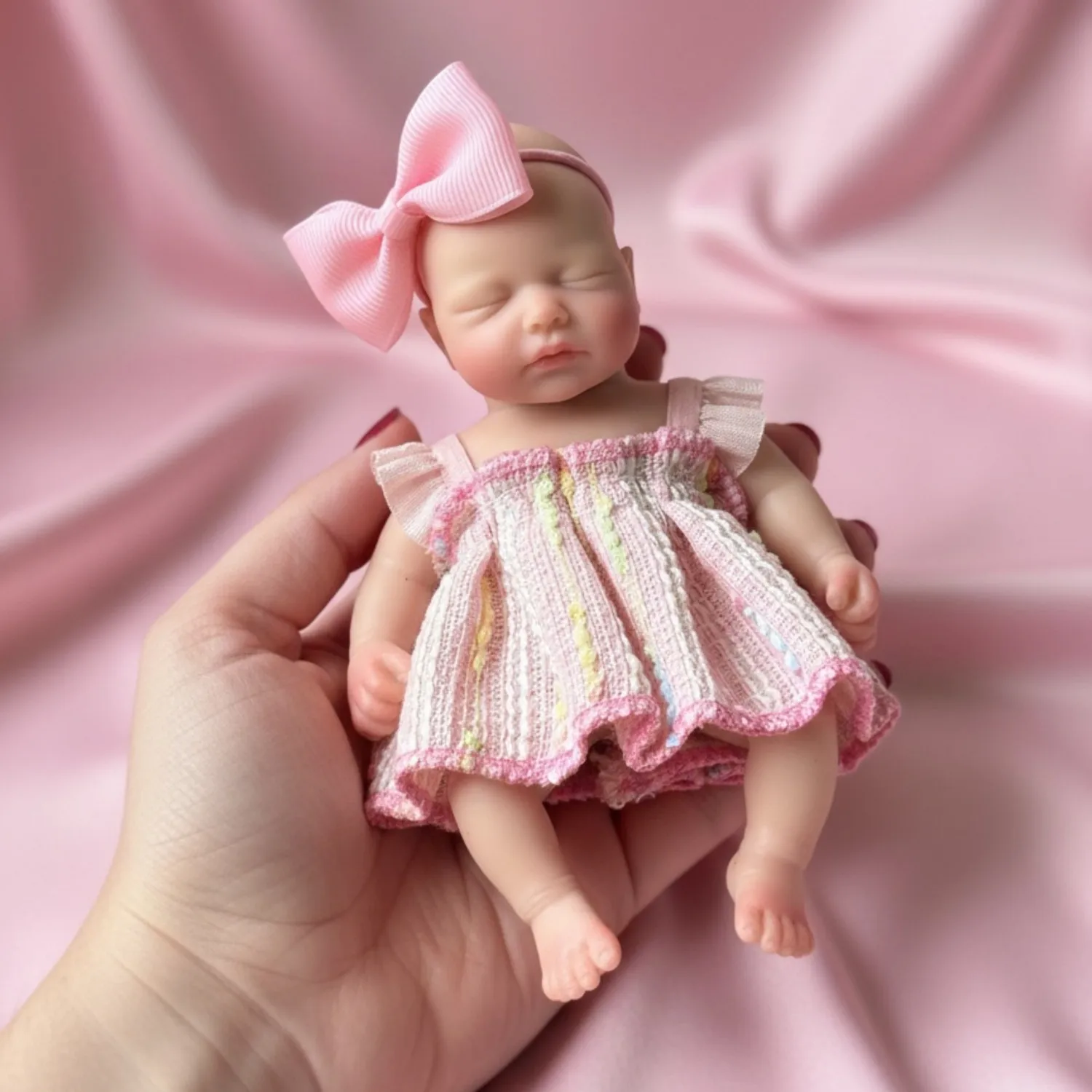 6 بوصة لطيف صغير سيليكون لولو بيبي فتاة النخيل دمية رسمت تولد من جديد الطفل حلية لعبة طفل هدية تحصيل Bebê تولد من جديد