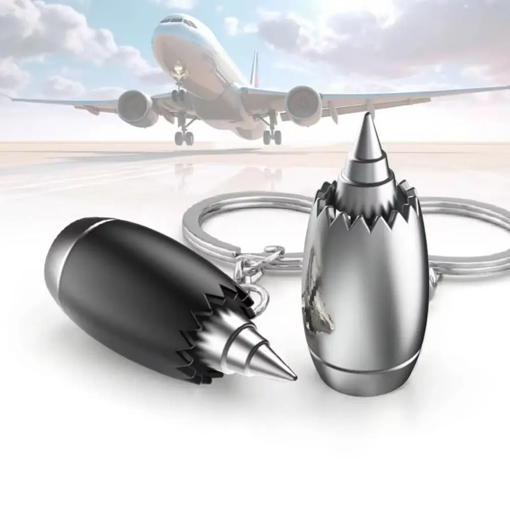 Bag Decorative Aircraft Engine Key Chain Cellphone Charm Zinc Alloy Plane Engine Key Rings Pendant Metal Mini Jet Engine