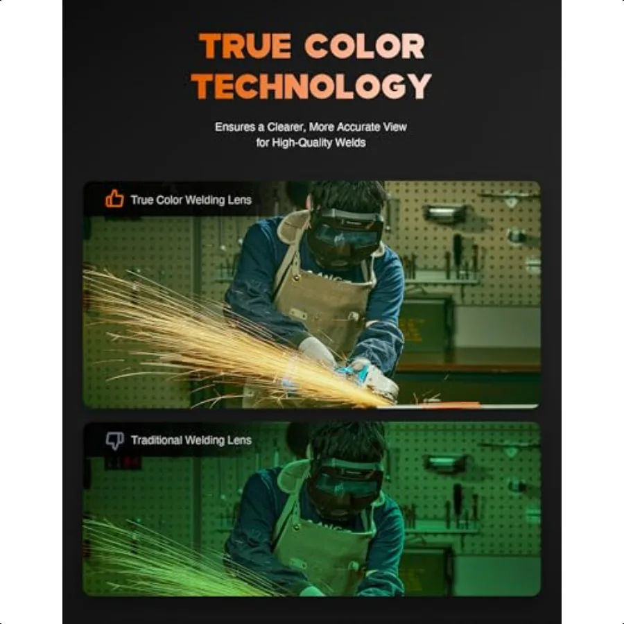 CREWORKS автоматически затемняющие сварочные очки, защитные очки для мужчин с широким оттенком 4, 59 913, защитная маска для глаз, шлем для шлифования