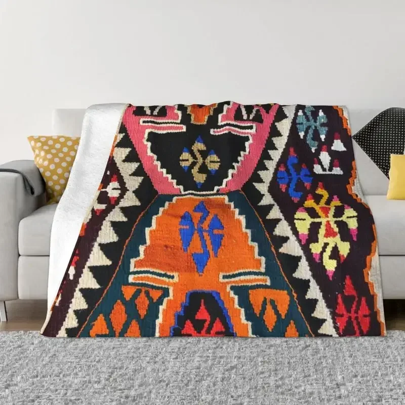 

Ultra Soft Fleece Blankets Antique Style Kilim Navaho Weave Woven Throw Blanket Flannel Turkish Persian Ethnic Art Blankets