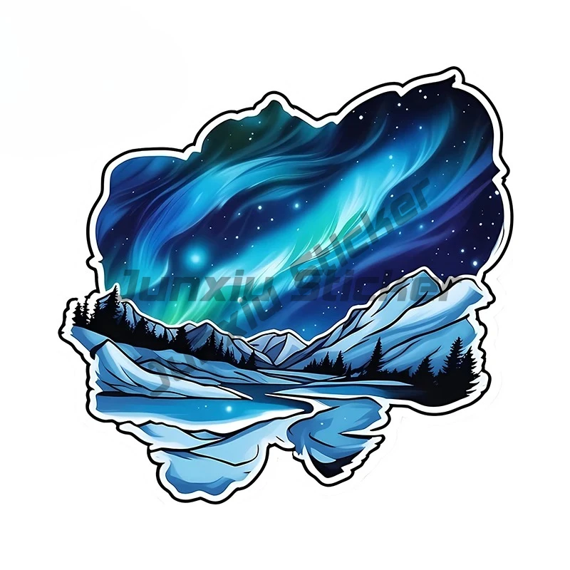 

Nice Blue Northern Lights Carp Car Stickers Beautiful Scenery Picture Decal Creative Artistic Waterproof Car Styling