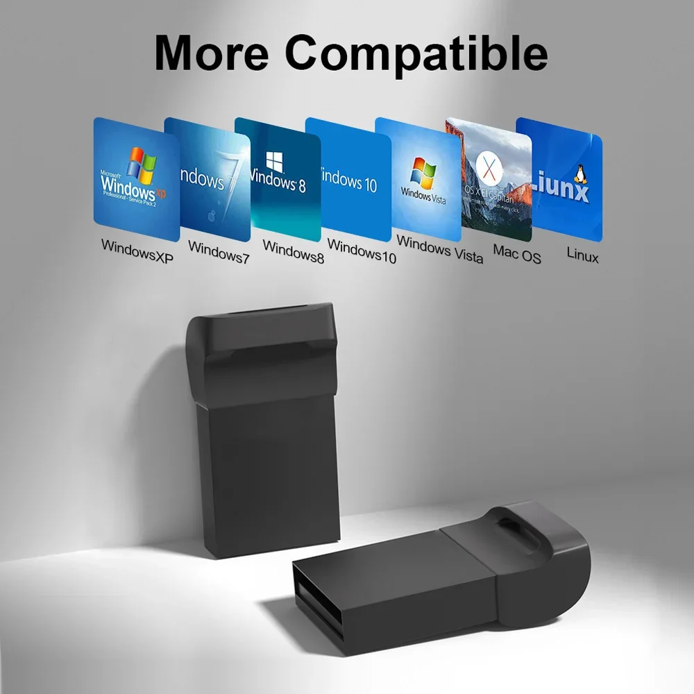 New Super Mini Black USB 2.0 Flash Drive 64GB Business Memory Stick 32GB 16GB Pendrive High Speed Waterproof Portable 8GB U Disk