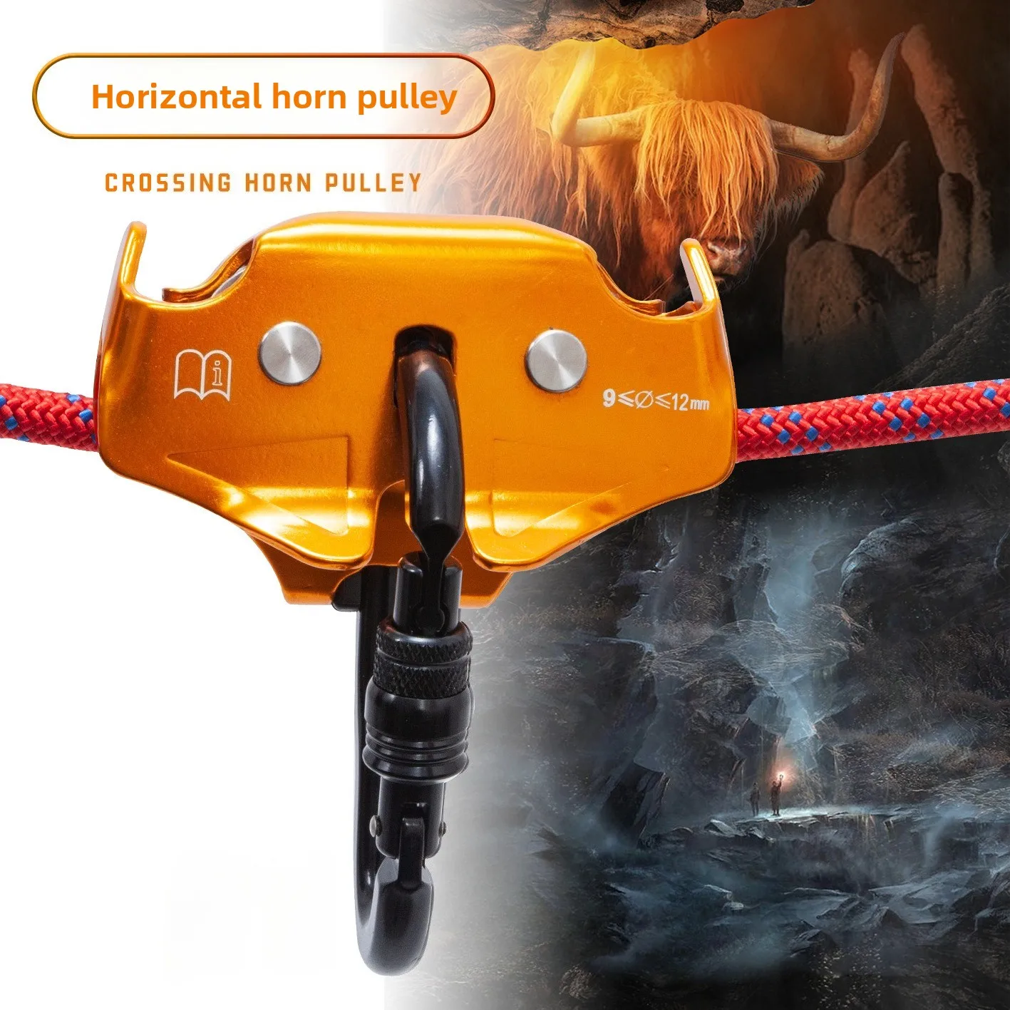 

22KN Climbing Dual Pulley Aluminum Zip Line Pulley Large Load Bearing Pulley Rock Climbing Equipment