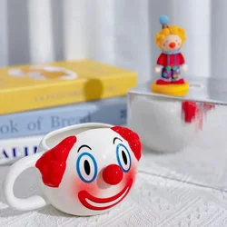 Joker Ceramic Cup 400ML Clown Shaped Ceramic Coffee Milk Mug With Handle Cute Funny Porcelain Tea Water Breakfast Mug Gift White