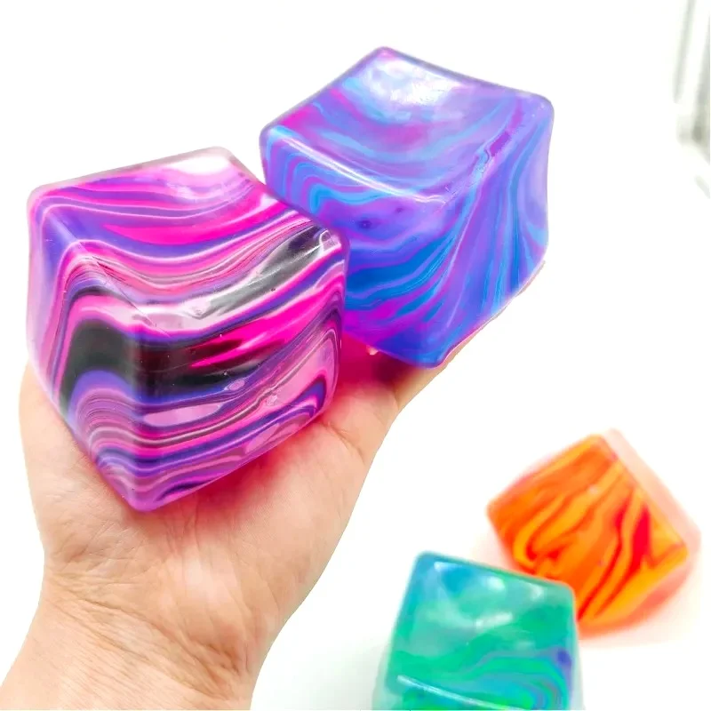 NUEVO Y POPULAR: Cubo Sensorial Antiestrés Needoh, Suave y Glutinoso, Relleno de Gel, Bola Elástica, Caja Sorpresa de Hielo Suave, Rebote Lento