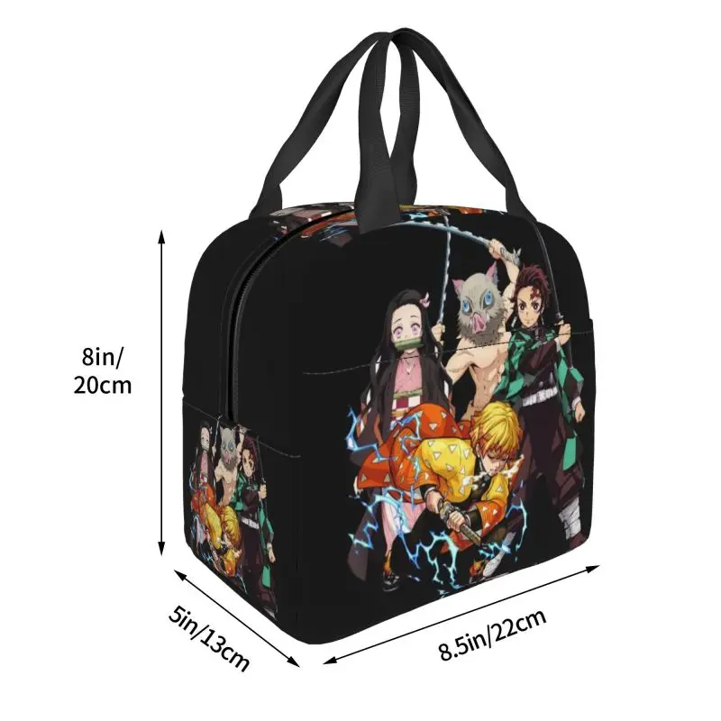 Custom Demones S-Slayer Thermal Insulated Lunch Bag Women Portable Lunch Container for Work School Travel Multifunction Food Box view 3