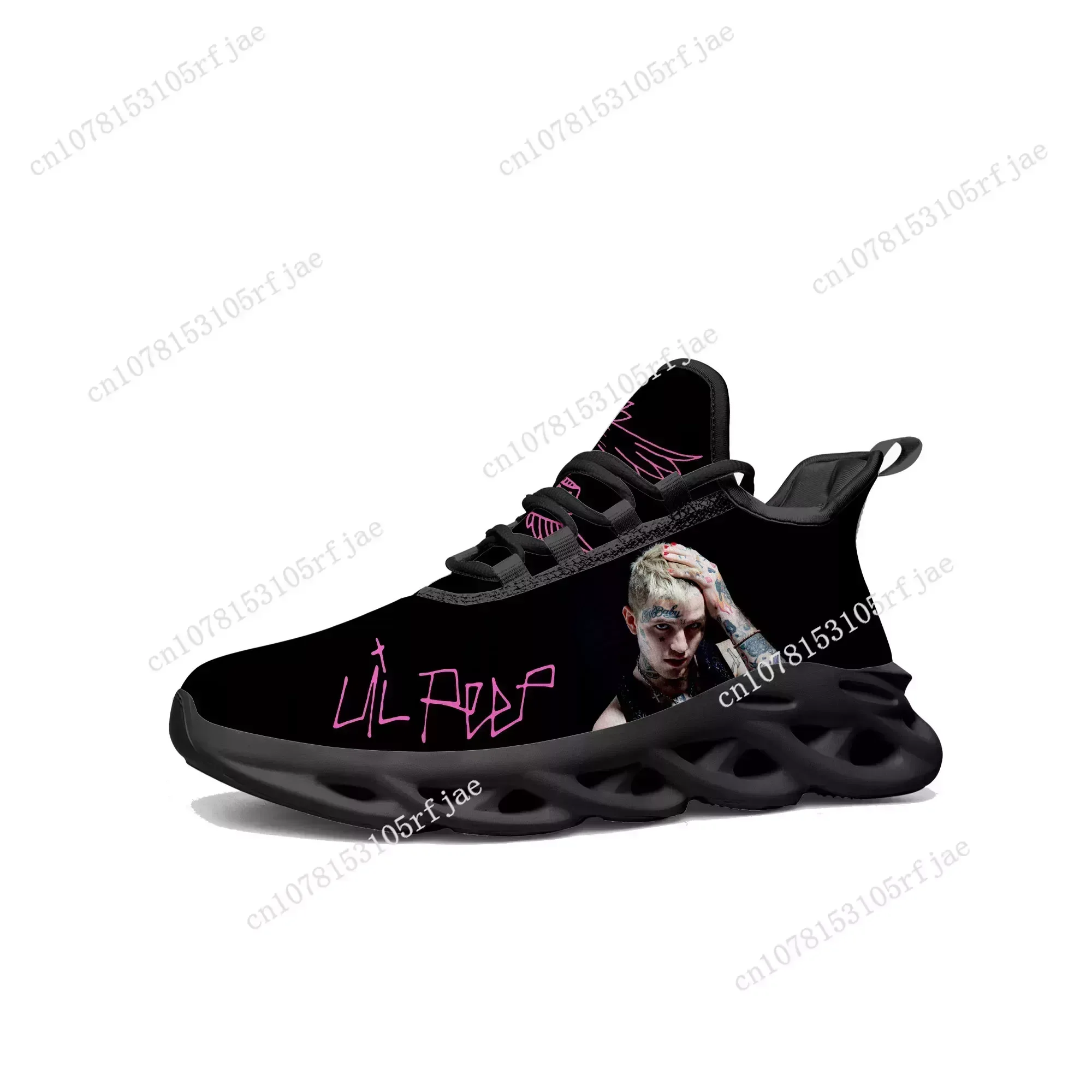 Zapatillas planas Lil Peep Rapper para hombre y mujer, zapatos deportivos Pop de Hip Hop para correr, calzado de malla con cordones, hecho a medida