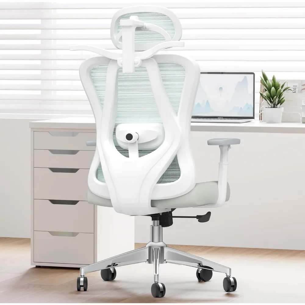 

naspaluro Ergonomic Office Chair：High Back Desk Chair with 3D Adjustable Armrest and Headrest,2D Lumbar Support,135° Rocking