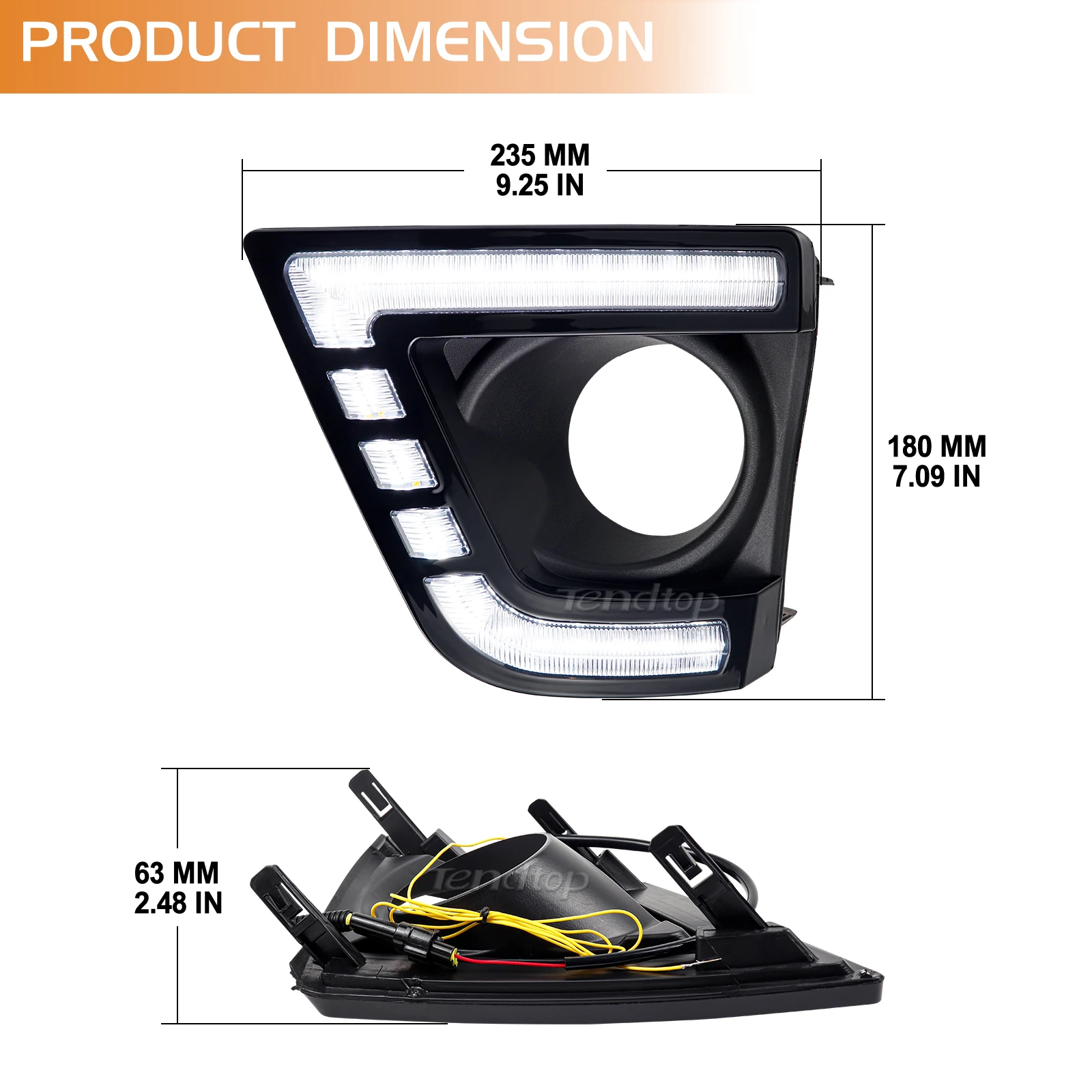 2pcs LED Daytime Running Light White Front Bumper DRL For Toyota Corolla Altis  2014-2017  Amber Turn Signal Light