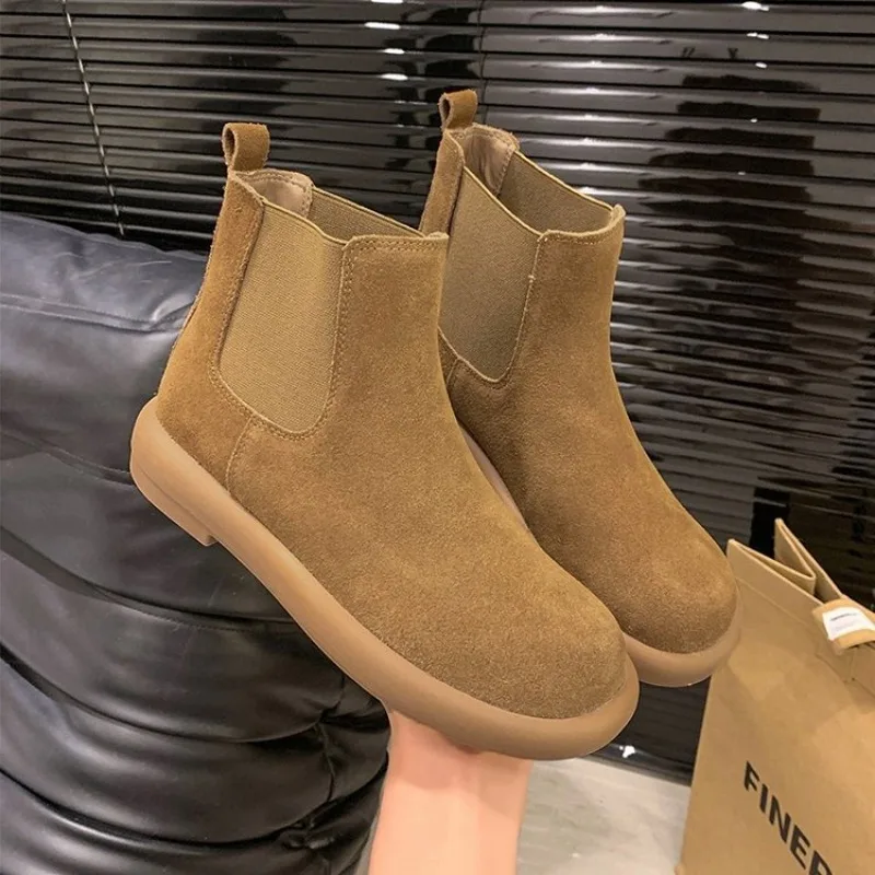 

Women's Chelsea Boots Genuine Leather New Autumn Winter Fashion Women's Ankle Boots Retro Winter Boots Ladies Fashion Casual 40