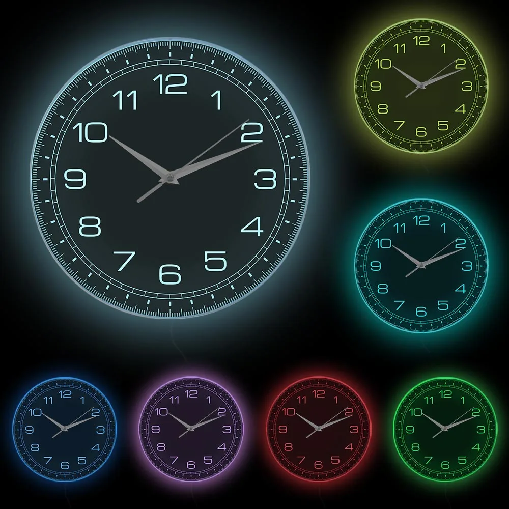 Simple Design Arabic Numberals Wall Clock For Home Indoor Office Decor Modern Silent Non-ticking Wall Watch With Metal Frame