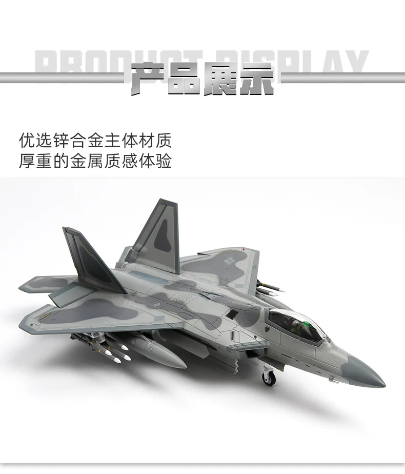 1/72 Scale Military Model For Lockheed F-22 F22 Raptor Airplanes Usa Army Air Force Diecast Metal Plane Model Home Decorations