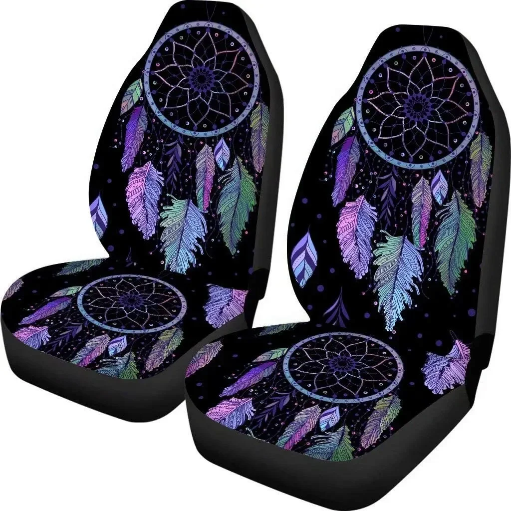 

Black Dreamcatcher Car Seat Cover Front Seats Only Auto Accessories 2 PCS for Women Girls Soft Bucket Seat Covers