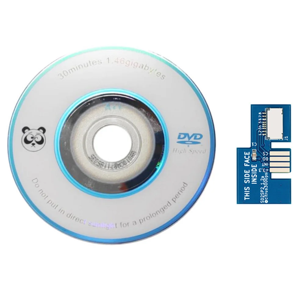 Adapter SD2SP2 Wymiana czytnika kart TF + dysk rozruchowy Mini CD dla Nintend NTSC, niebieski