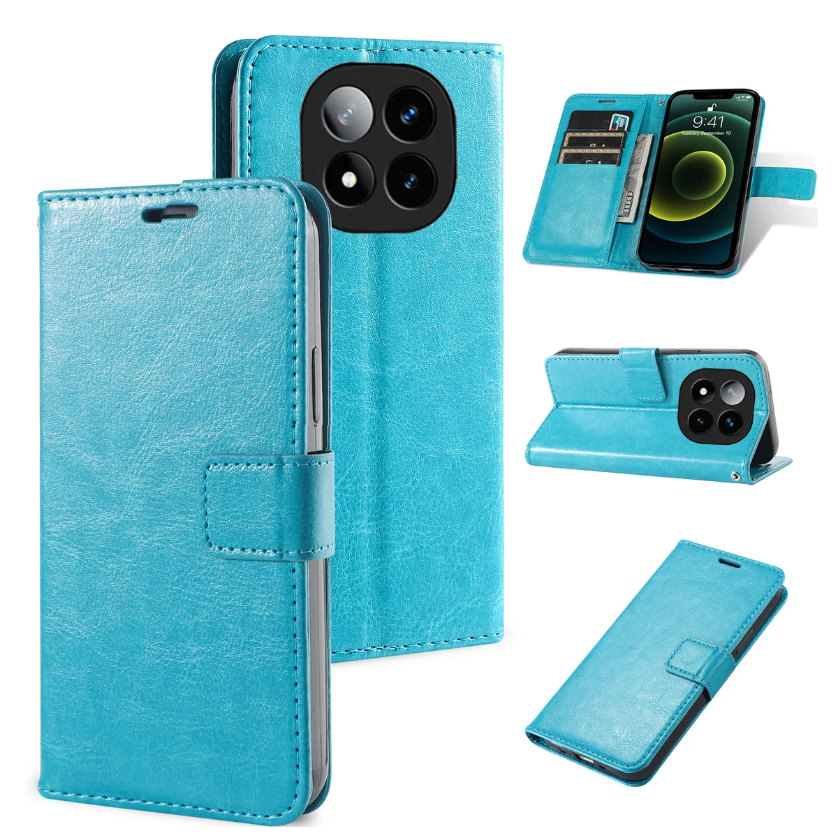 

Подходит для чехла для мобильного телефона Redmi note14 14Pro 14Pro+, кожаного ремня с отделением для карт, универсальная защита от падения