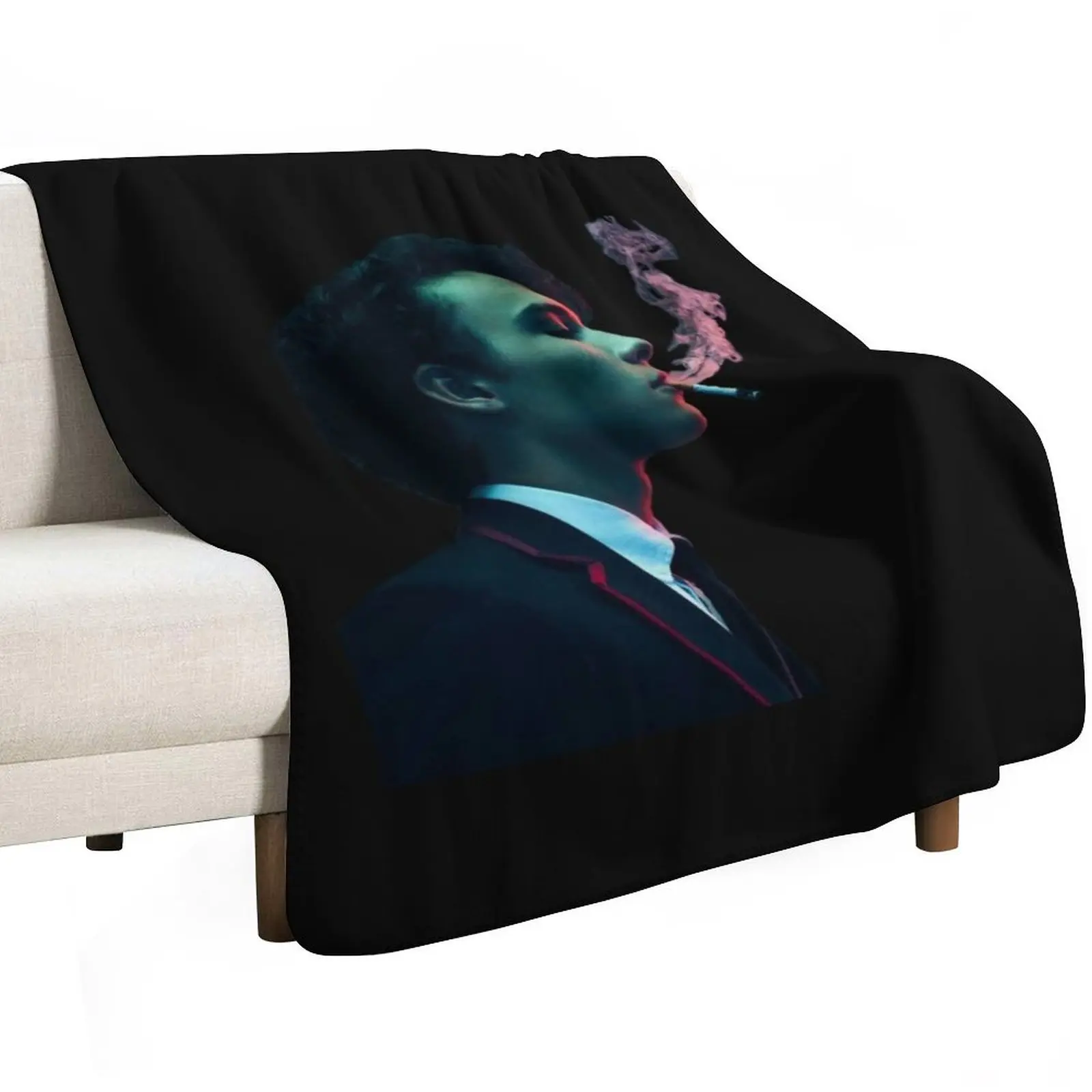 Marcus Black Background Throw Blanket Flannel Fabric Tourist Sofa Camping Thermal Kid'S Blankets