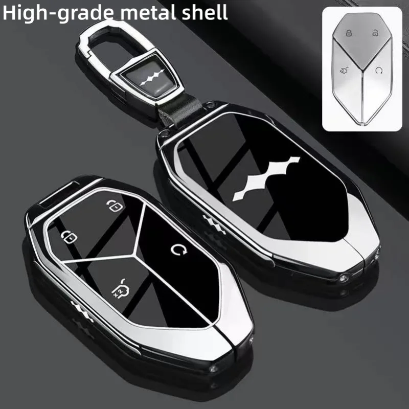 

new Alloy Car Key Case For BYD Formula Leopard 5 Fangchengbao 3 8 9 Super MAX Ultra Remote Cover Shell Keychain Fob Accessories