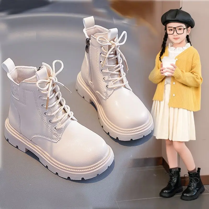 Kids Boys Girls Ankle Boots 2026 New British Style Spring Autumn Soft Sole Casual Trendy Shoes for Children