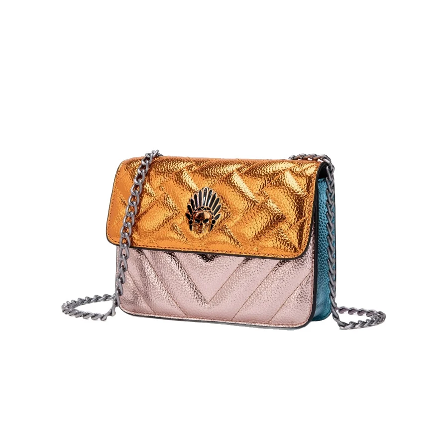 Mini bolsa pequena dourada, nova bolsa de corrente em forma de diamante da moda primavera e verão, bolsa crossbody envelope vermelho de alta qualidade B4