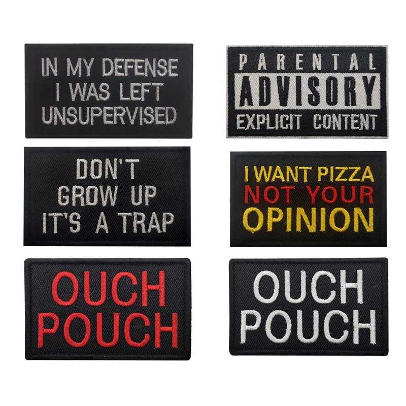 Patches Embroidered Hook&loop Fasteners Suitable for Decorating Backpacks Tactical Vests Hat Embody Humor Rebellion Puns