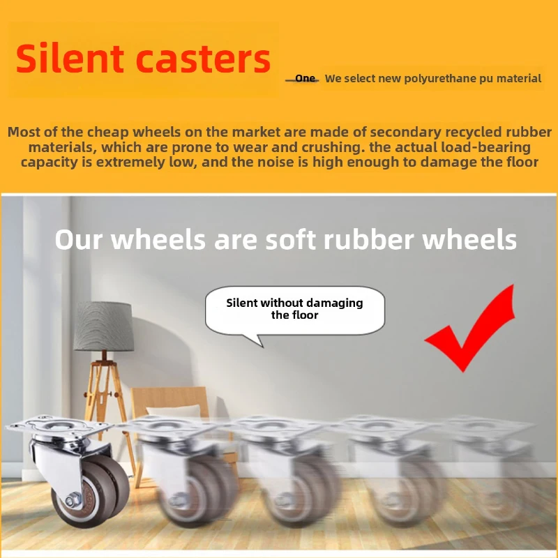 Roda resistente 2.5-4 polegadas universal acessórios rodas com freios roda direcional móveis rodízios polia silenciosa