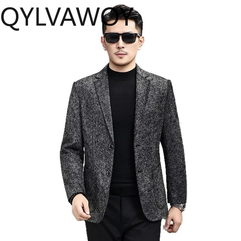

QYLVAWOY New Autumn Real Sheepskin Coat Man High Quality Genuine Leather Jacket Men Casual Suit Leather Jackets Chaquetas Hombre