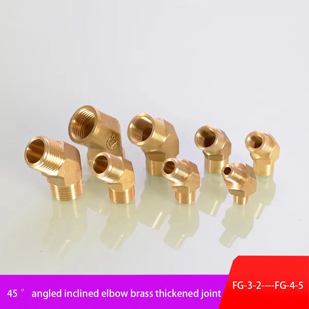 

1Pc Brass Pipe Fittings BSP 1/8" 1/4" 3/8" 1/2" Female/Male Thread 45 Degree Equal Elbow Connector Water Fuel Gas Copper Adapter