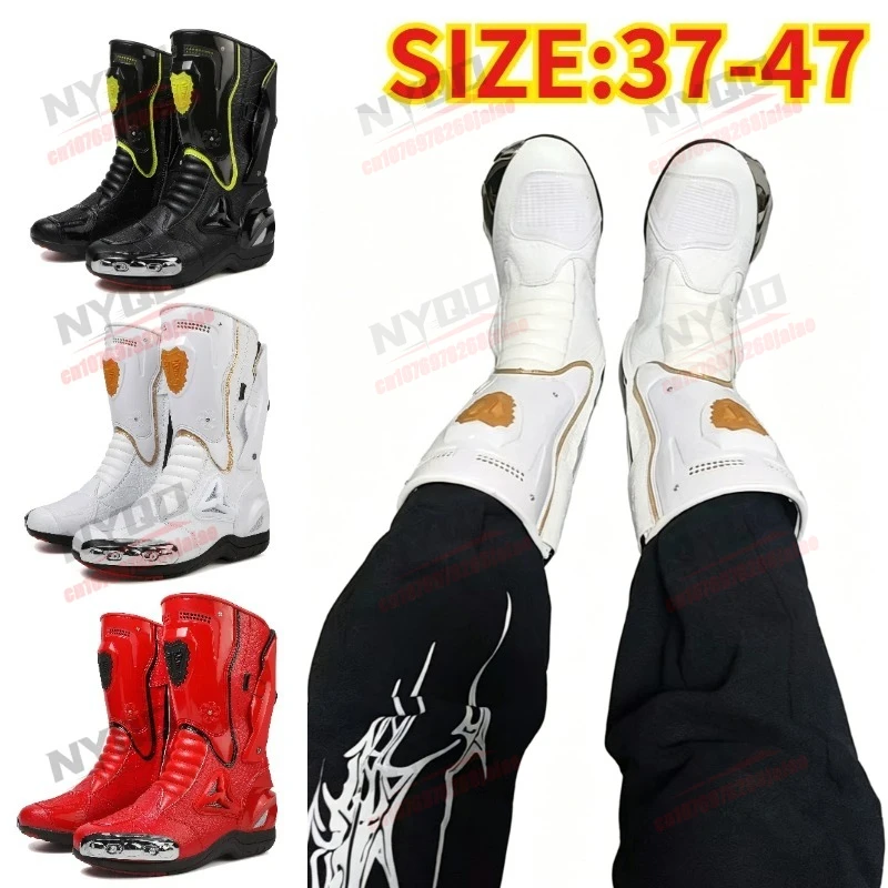 

Motorcycle Riding Shoes for Men and Women Anti-collision Anti Slip Comfortable Wear-resistant Waterproof Racing Shoes