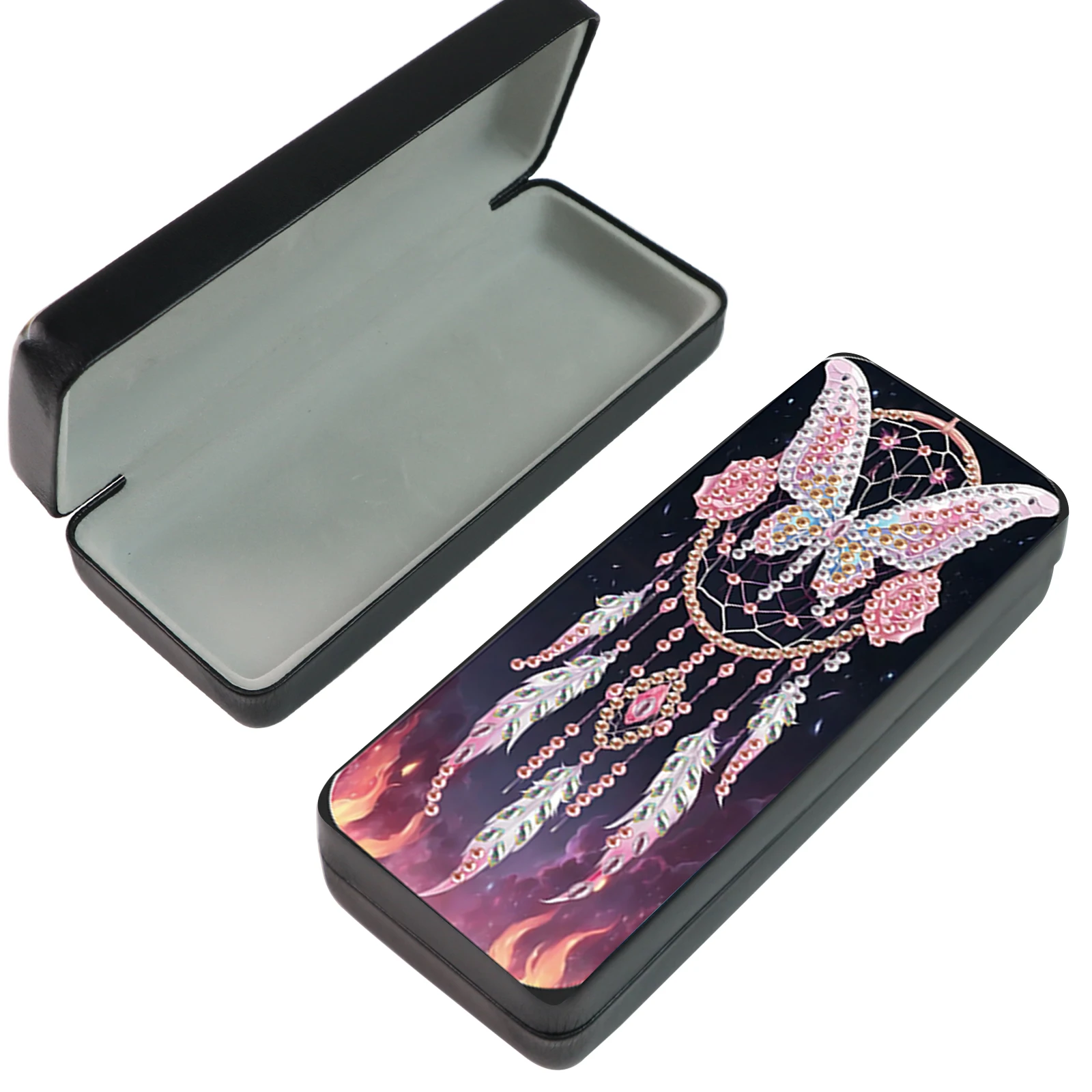 Kit custodia in vetro per occhi con pittura artistica con diamanti per adulti, fai da te Dreamcatcher Custodia per occhiali con diamanti fatta a mano, arte artigianale, regalo artigianale da viaggio