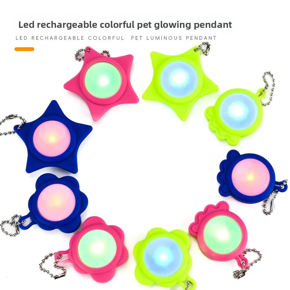 New Rechargeable LED Glowing Pendant Night Safety Waterproof Luminous Collar Flashlight Dog Collar Camping