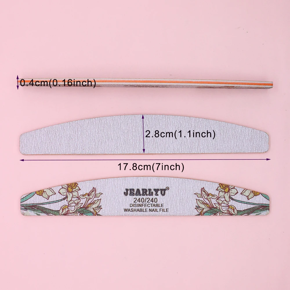 60 pezzi lime per unghie professionali da 80 a 240 grana fiore colorato stile curvo lima per unghie pedicure forniture per nail art set di strumenti per manicure