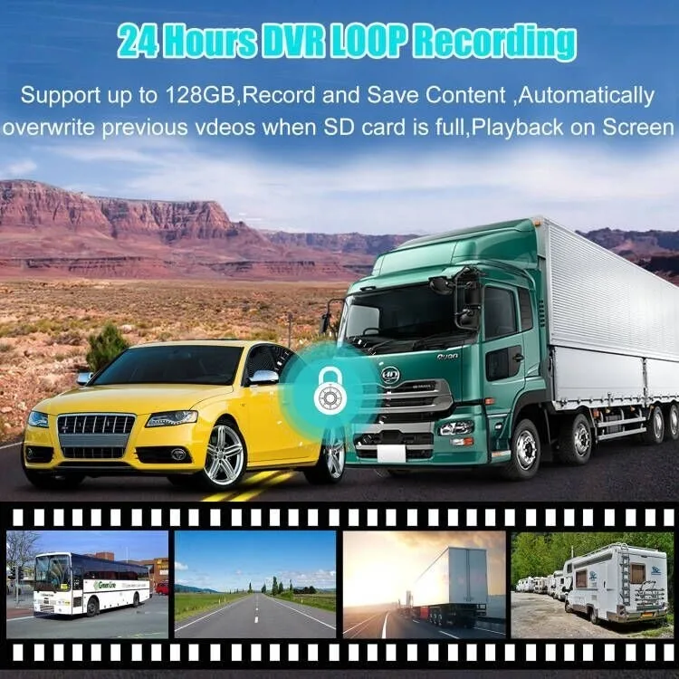 Lastubs 7 "DVR شاشة مرآة السيارة مع FHD 1080P الرقمية اللاسلكية التكبير كاميرا احتياطية للرؤية الخلفية ل RV قافلة مقطورة حافلة فان #5