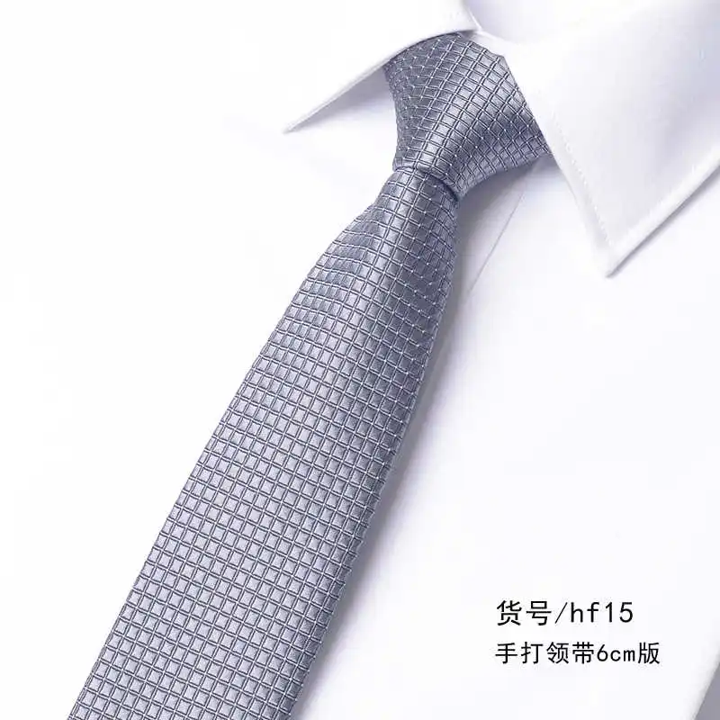

High Quality Gray Tie Fashionable Men's Casual 6CM Narrow Version Shirt Accessories Business Banquet Handmade Knot Necktie