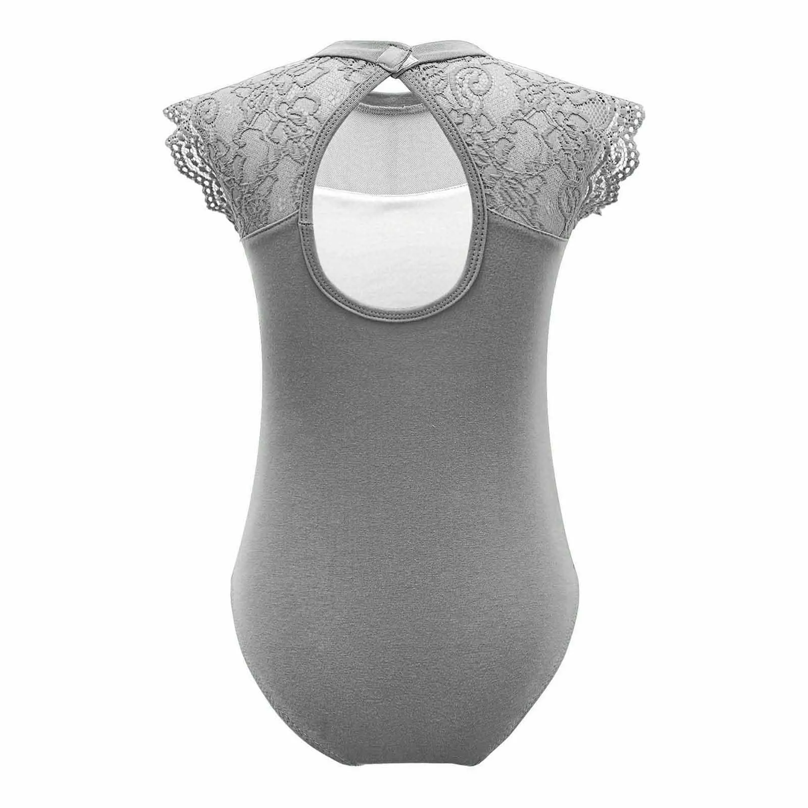 Ballet Leotards Girls Kids Flying Sleeves Gymnastics Leotards Mesh Splice Cutout Back Ballerina Ballet Dance Unitard Jumpsuit