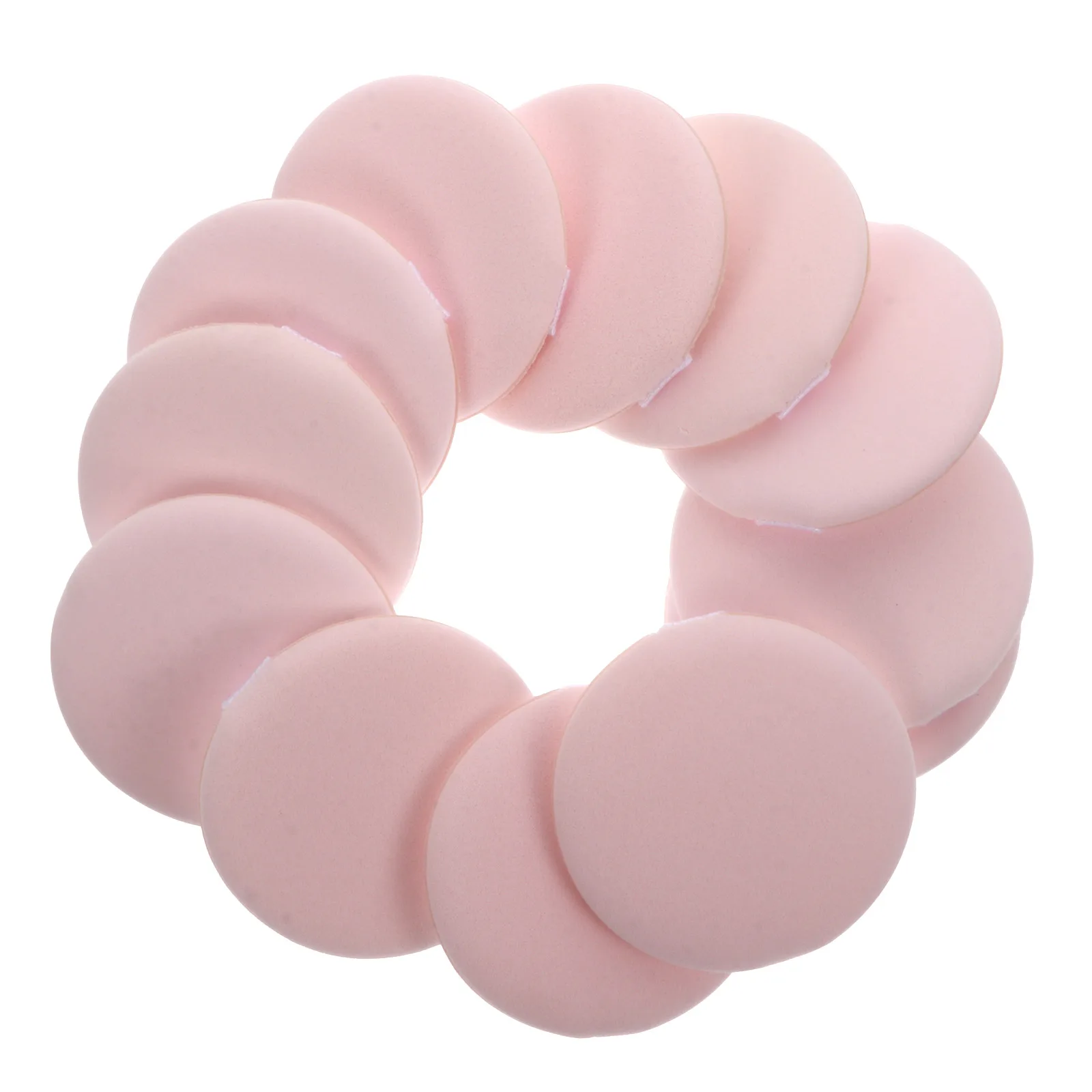 12 Uds. De polvo corrector para maquillaje de pastel, aplicador redondo suave y agradable para la piel para polvo facial, uso húmedo y seco, de larga duración