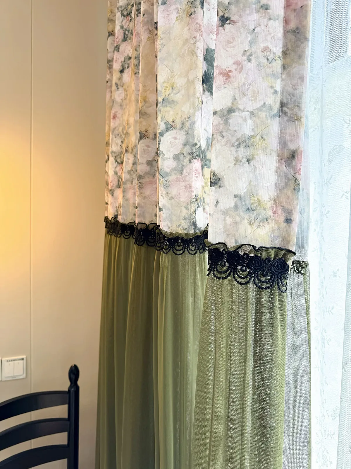 Custom Size French Retro American Pastoral Style Romantic Atmosphere Curtains for Living Dining Room Bedroom Sheer Window Decor