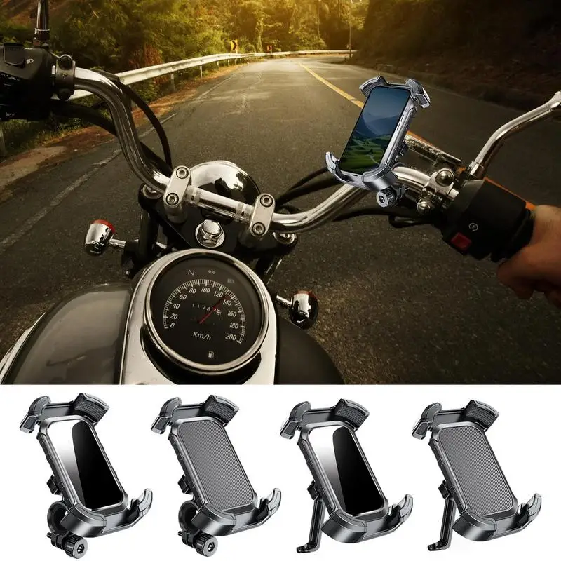 Bike Phone Holder 360 Rotation Shockproof Phone Rearview Mount Non-slip Cycling Cell Phone Holder For Bicycles Electric Scooters