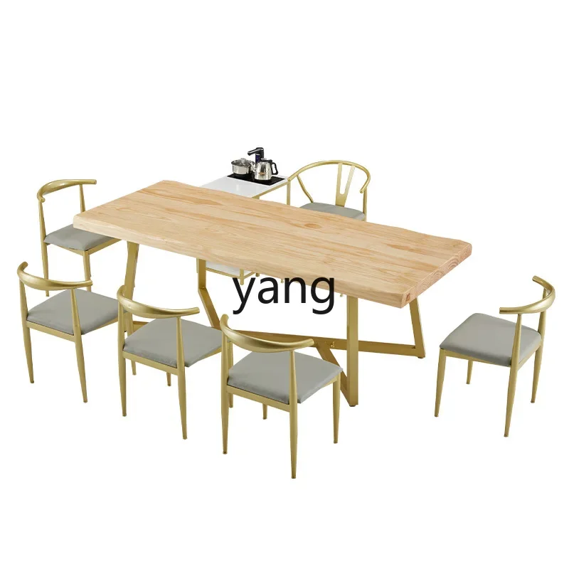 CX solid wood tea table and chair combination light luxury modern simple large apartment tea table